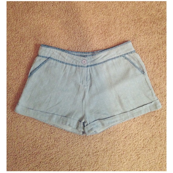 High waisted polka dot shorts