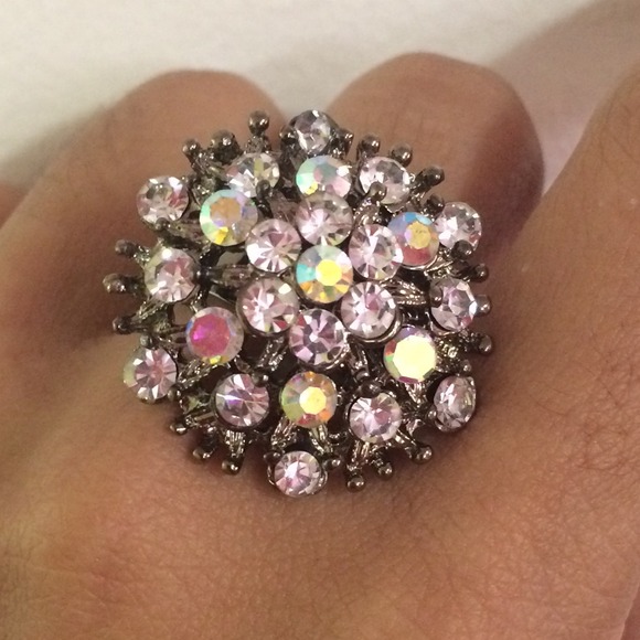 Iridescent Rhinestone Ring - Picture 2 of 4