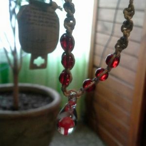 *SOLD ON VINTED* Red mushroom hemp necklace (NEW)
