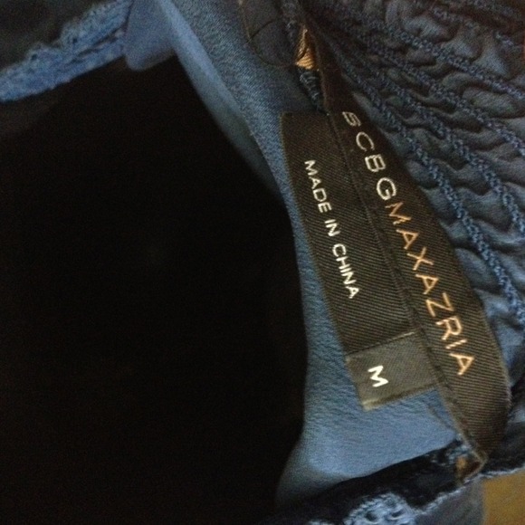 BCBG Navy Blue Silk Top - Picture 4 of 4