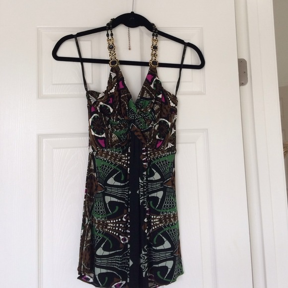 Sky halter blouse 100% silk