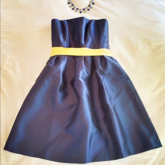 Dresses & Skirts - Navy strapless BHLDN dress