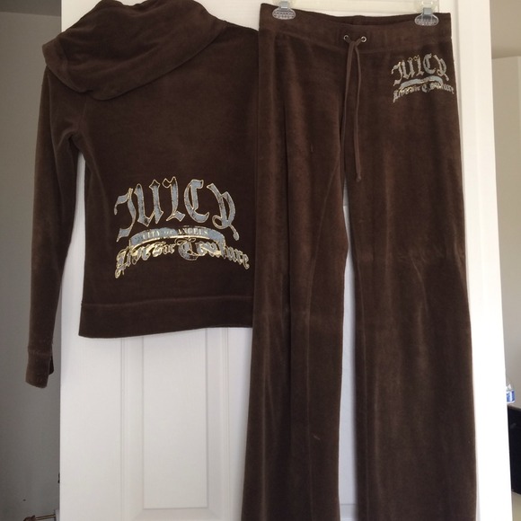 juicy couture terry track suit pants and hoodie.
