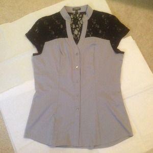 [SOLD] Express Short-Sleeve Lace Trimmed Shirt