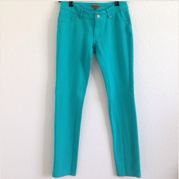 Chocolate Pants - Aqua green jeggings!