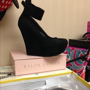 Bundled items.  Black wedges and brown sandals