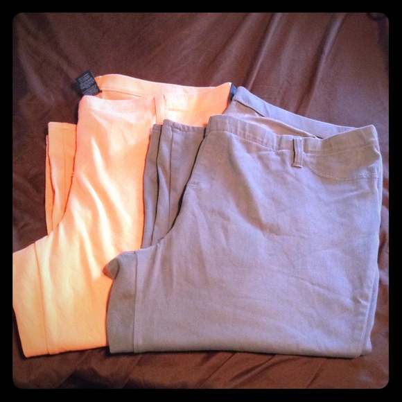 Tangerine & Gray long Capri
