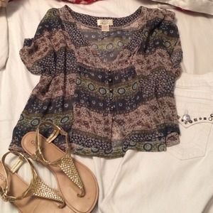 Sheer Printed Blouse
