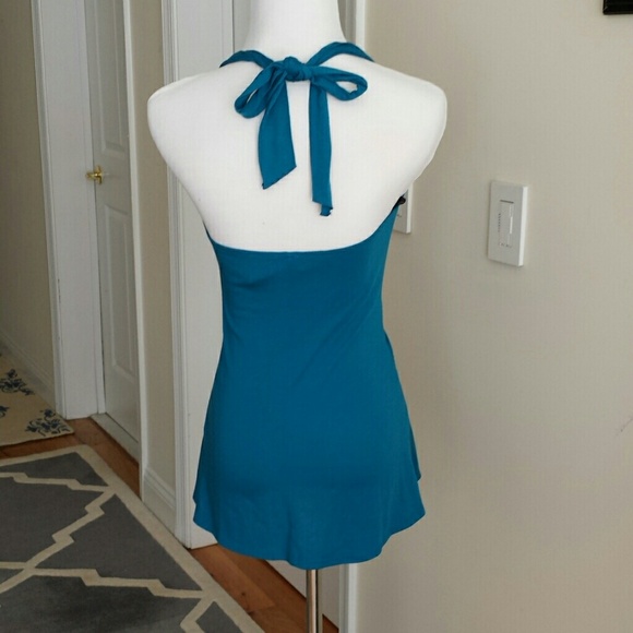 ENERGY Teal blue halter top with embellishment - Picture 4 of 4