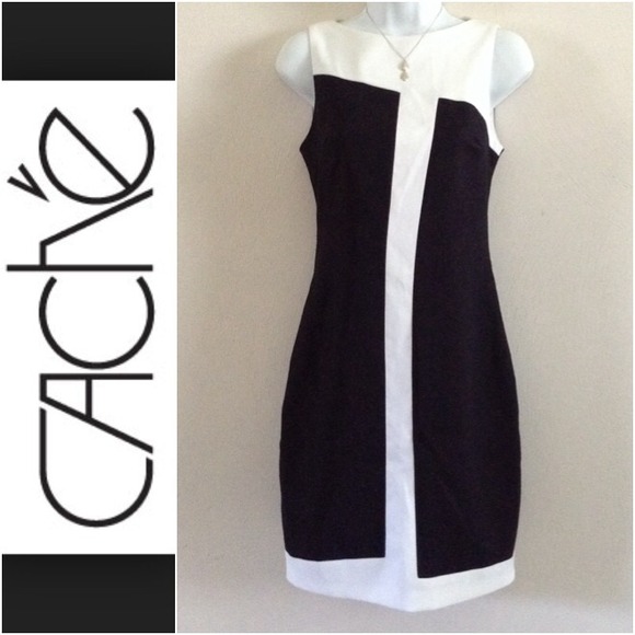 Cache Dresses & Skirts - Cache Black/White Colorblock Dress