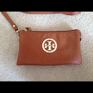 Tory Burch inspired tan clutch