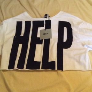 Asos "Help" crop Top