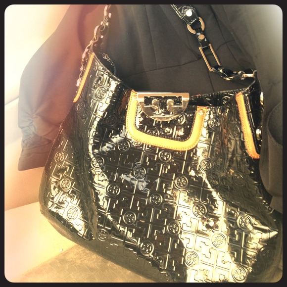 Authentic beautiful  black leather Tory Burch bag