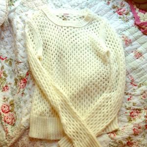 White, Eyelet Sweater