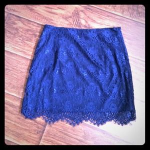 Blue lace skirt
