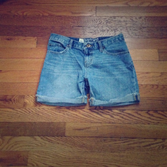 Denim midi shorts