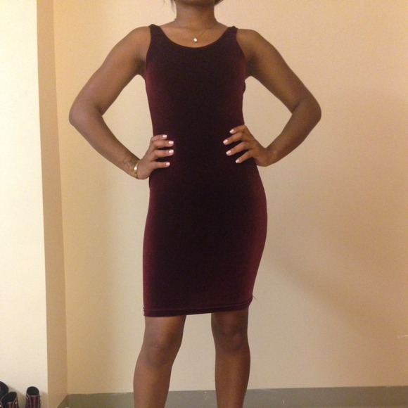 Velvet U neck dress