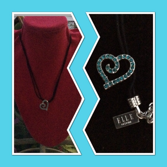 SALE Elle necklace with rhinestone heart charm NWT