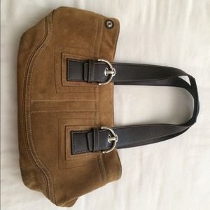 Light brown suede  coach purse