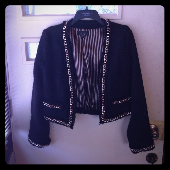Forever 21 short tweed chain jacket
