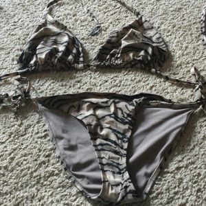 H&M bathing suit tiger striped