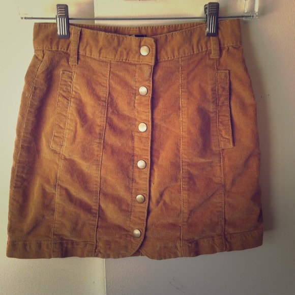 BDG Corduroy Snap Button Skirt