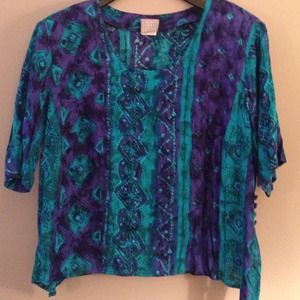 Beautiful turquoise tribal high low top