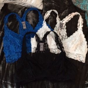 Racer back bralettes. Only blue is available now!