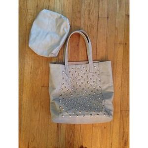 studded nude tote