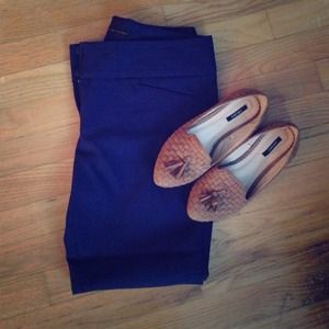 the limited stretchy navy trousers