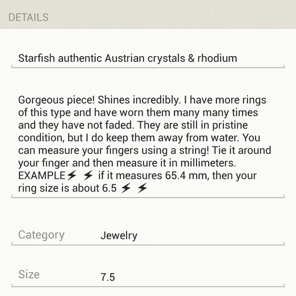 Starfish authentic Austrian crystals & rhodium - Picture 4 of 4
