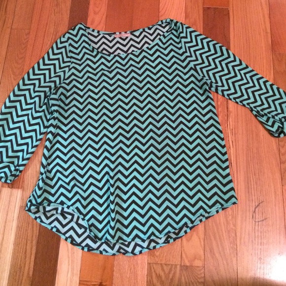 Mint and black chevron shirt