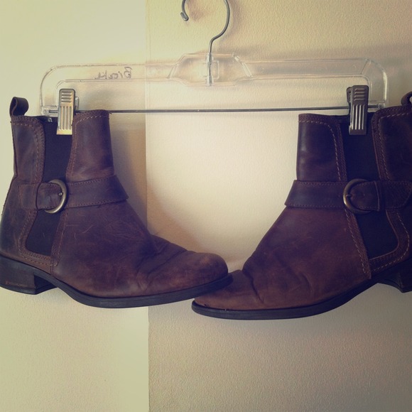 Brown Leather Booties