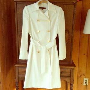 Anne Klein White Spring Dress Coat