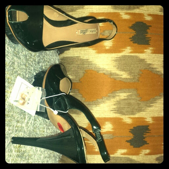 ZARA Sling Back Peep Toe Heels