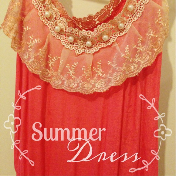 Short coral dress
