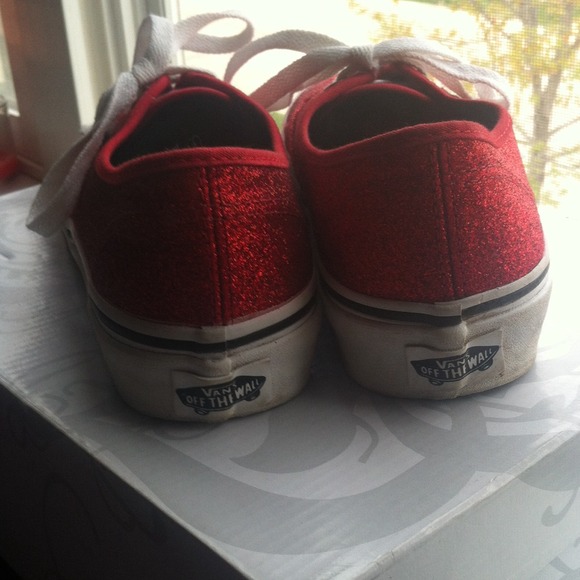 Red Sparkly Authentic Vans! - Picture 2 of 3