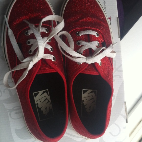 Red Sparkly Authentic Vans! - Picture 3 of 3
