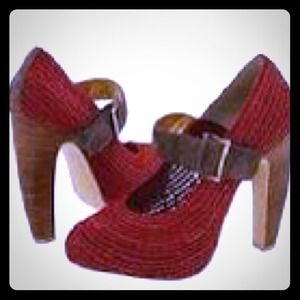 Zinc, Raffia, Peep Toe Heels