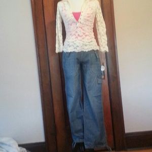 Bnwt New York & Co denim cargo pants sz 4!!!