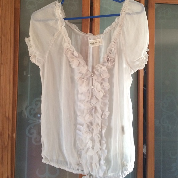 💞A&F Sheer Ruffle Dress Top💞 - Picture 2 of 4