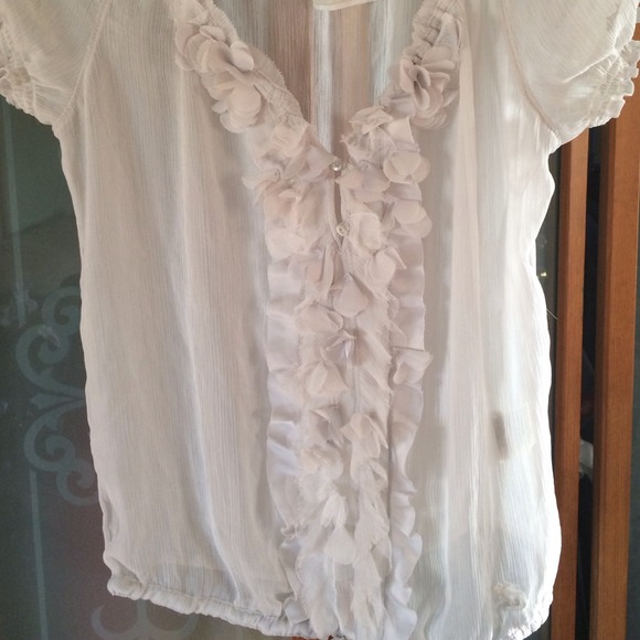 💞A&F Sheer Ruffle Dress Top💞 - Picture 3 of 4