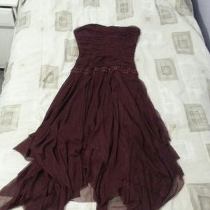 Maroon strapless dress