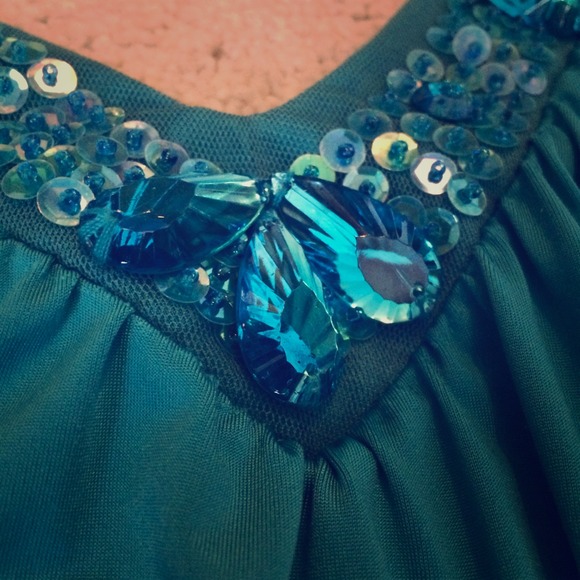 ARDEN B turquoise sequin halter