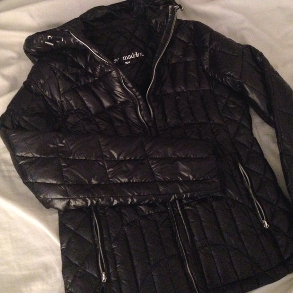 Black Puffer Coat with Hood