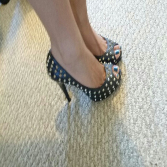 Kate Preston leather studded heels