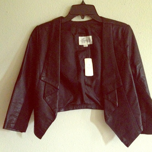 black leather jacket