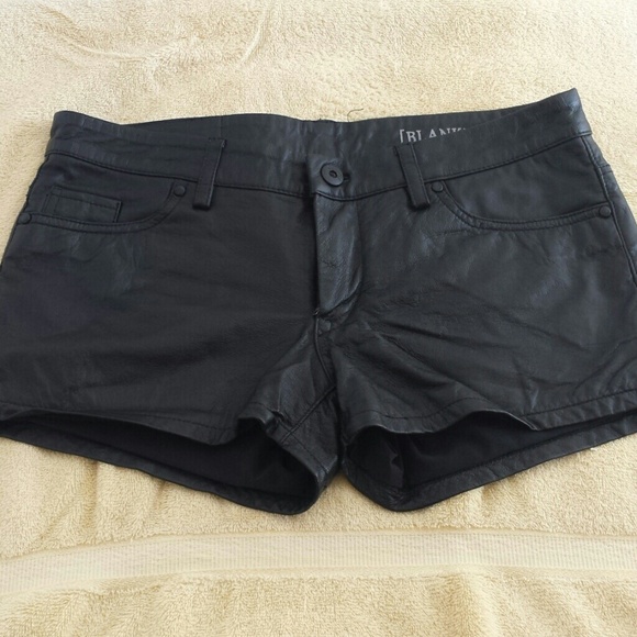 Blank denim Authentic leather shorts