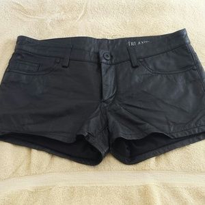 Blank denim Authentic leather shorts