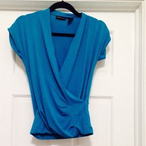 Draped, short sleeve top